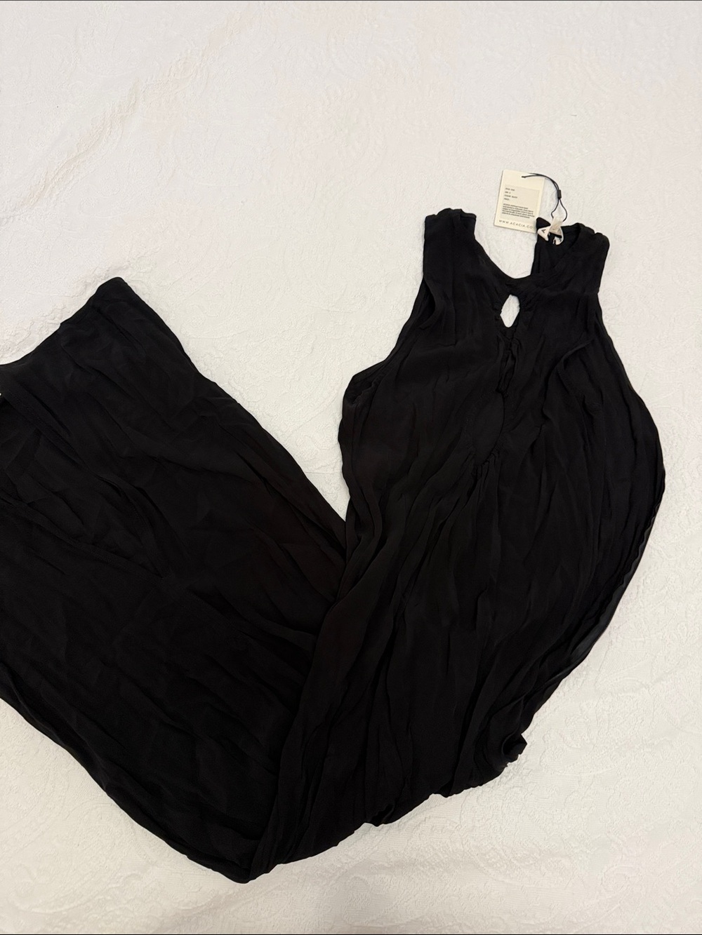 Acacia swimwear Black Saki dress- Lightweight Sleeveless Design